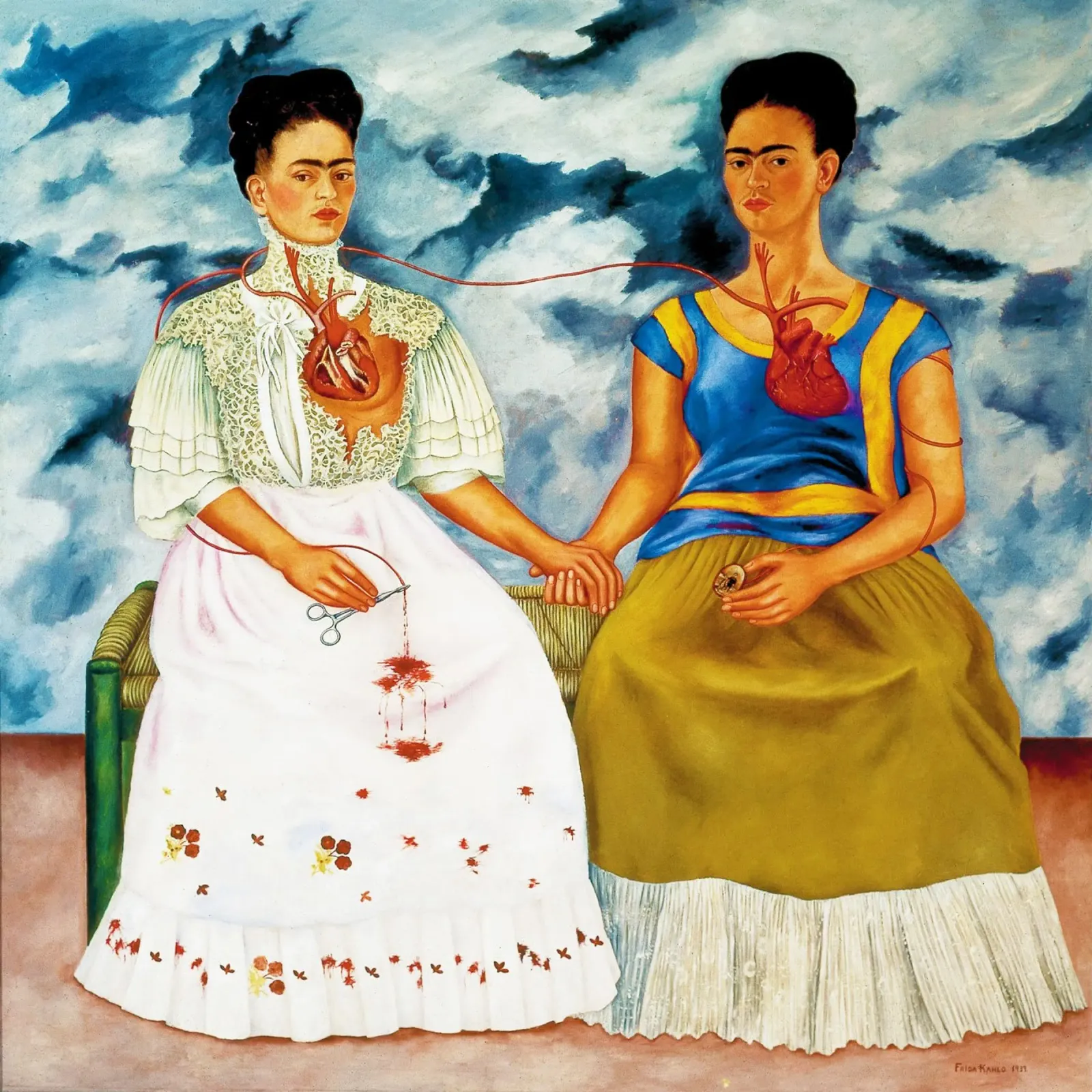 Le due Fridas di Frida Kahlo poster con telaio in alluminio da Classic Art Prints