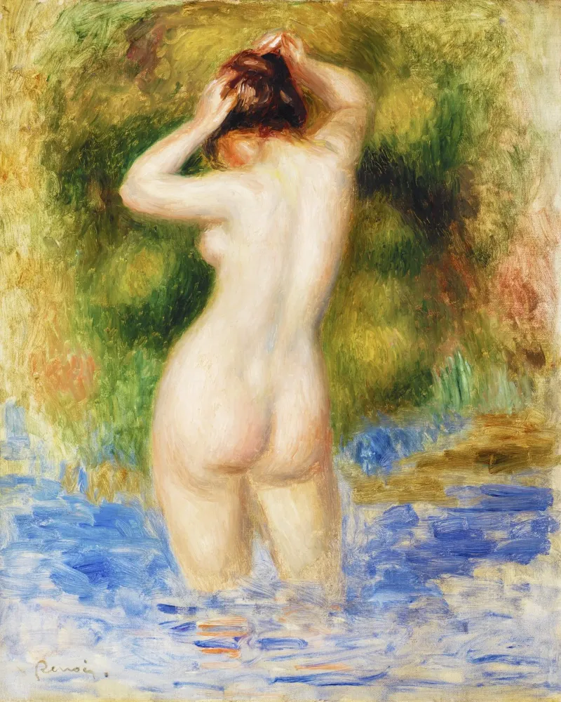 Bagnante (Baigneuse) (1890) di Pierre-Auguste Renoir poster con telaio in alluminio da Classic Art Prints