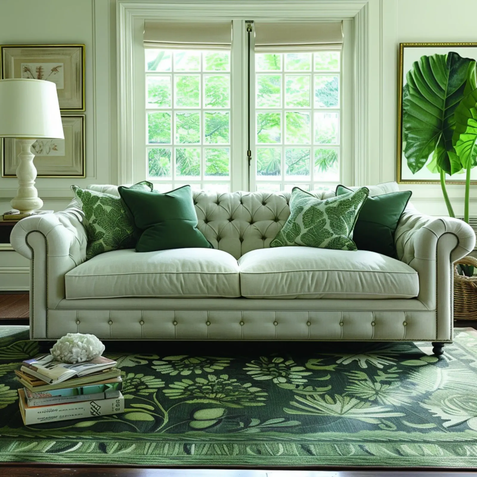 Groene rust canvas met Baklijst van StillVibe Home