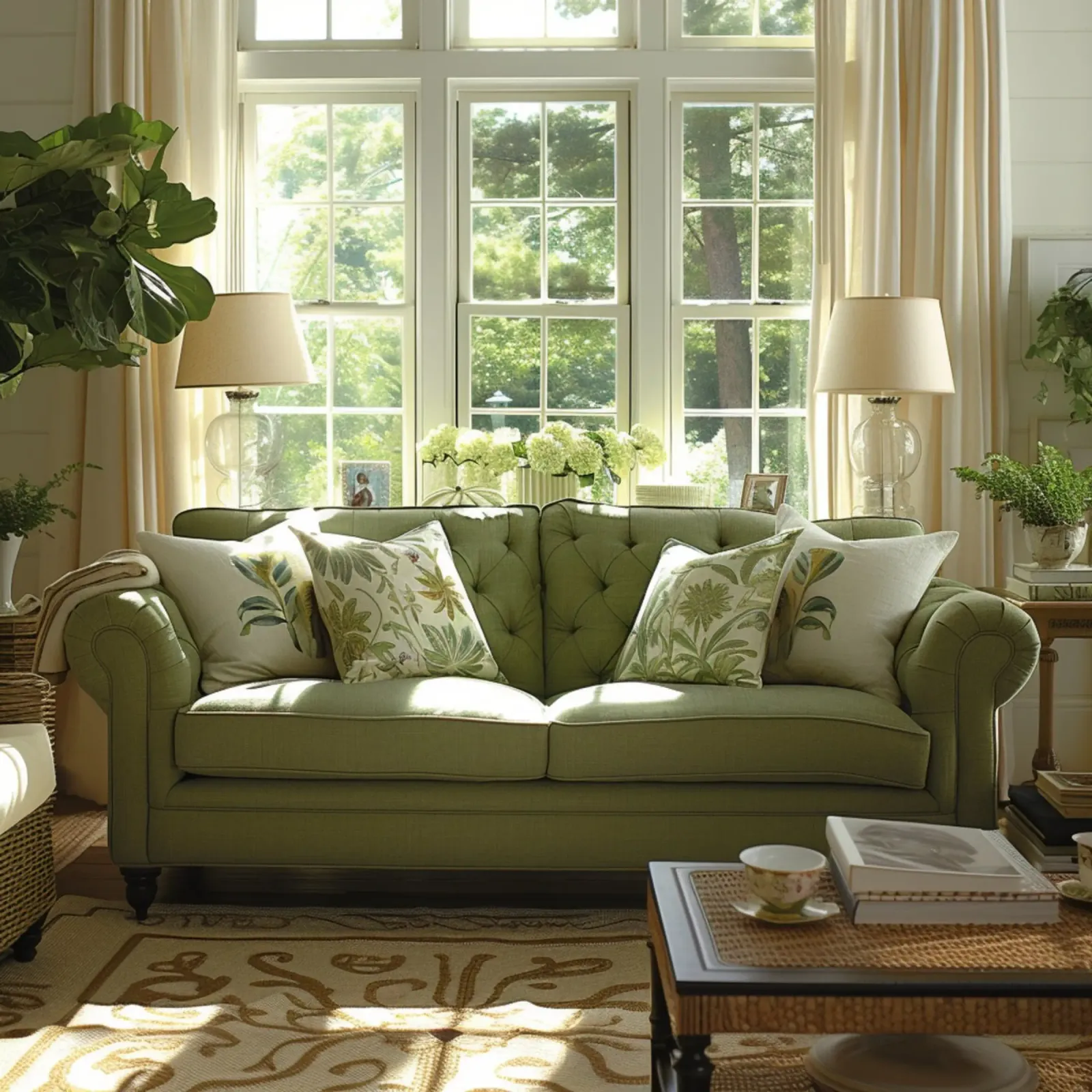 Groene rust canvas met Baklijst van StillVibe Home