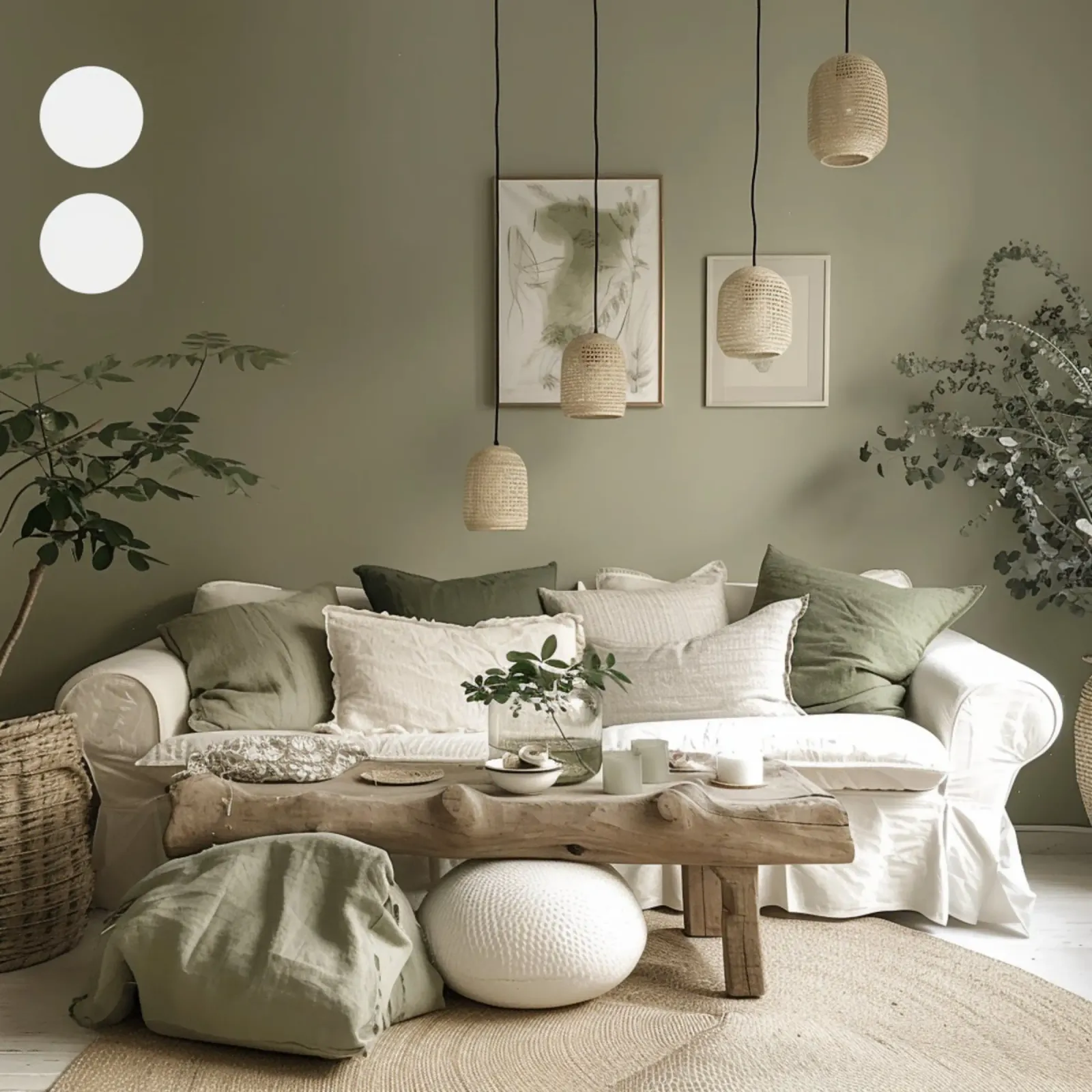 Groene rust canvas met Baklijst van StillVibe Home