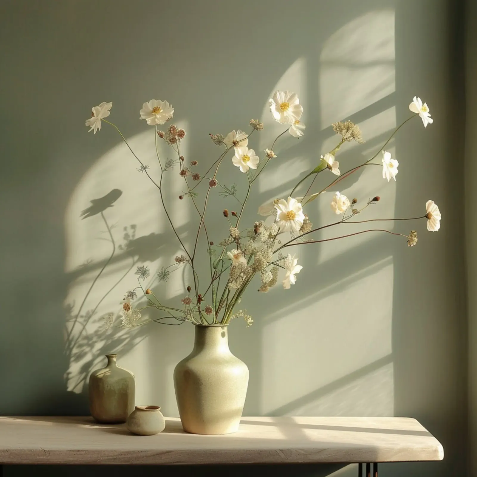 Groene rust canvas met Baklijst van StillVibe Home