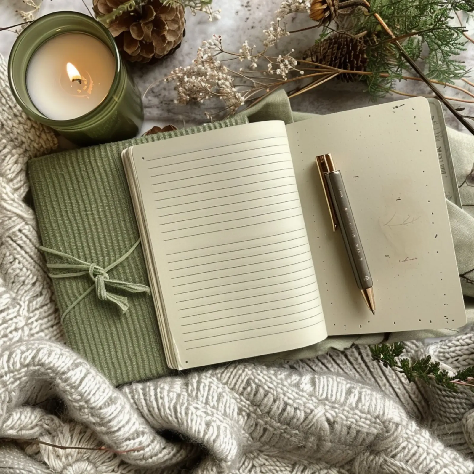 Groene rust canvas met Baklijst van StillVibe Home