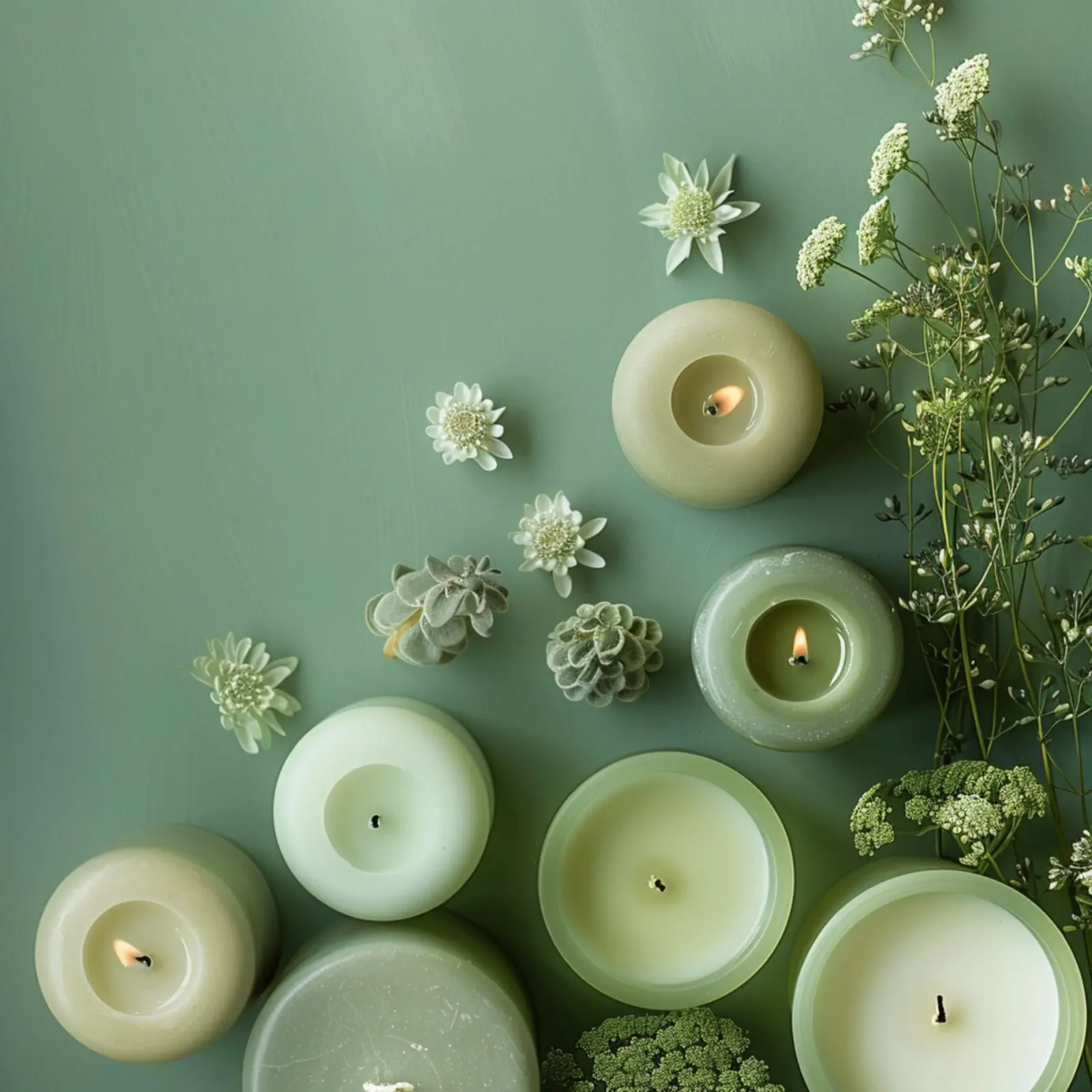Groene rust canvas met Baklijst van StillVibe Home