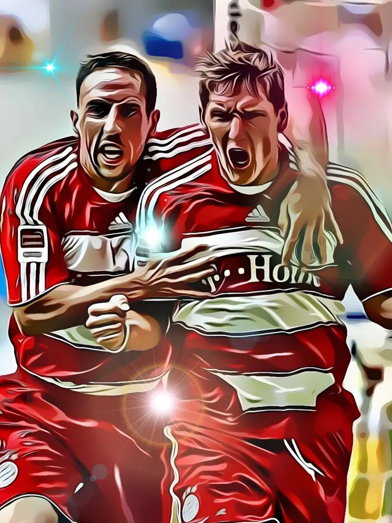 L'iconico duo del Bayern Monaco, Franck Ribéry e Bastian Schwein poster da dark eagle