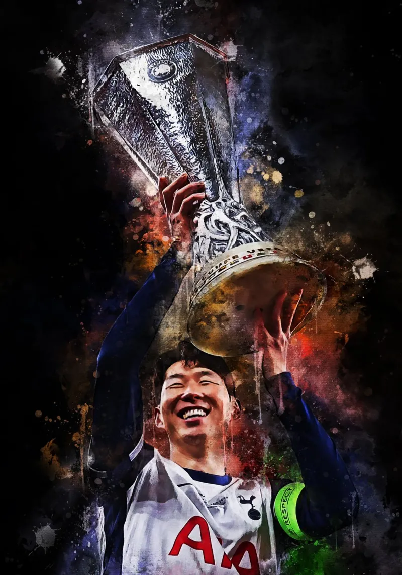 Son Heung-Min poster con telaio in legno da MasterInkArt