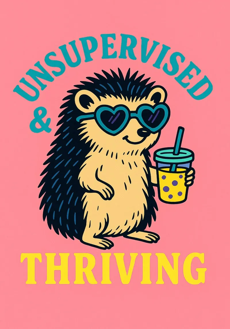 unsupervised and thriving hedgehog canvas with Floater frame by bojoonxs