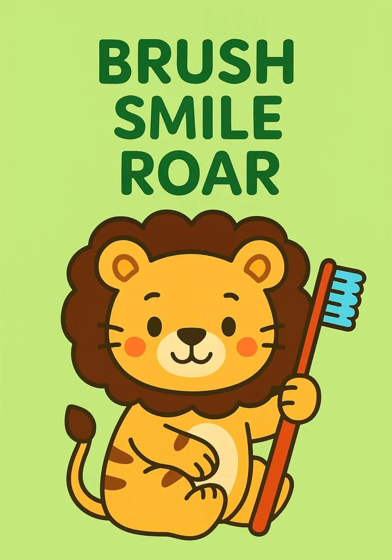 spazzola sorriso ruggito poster con telaio in alluminio da mompunks
