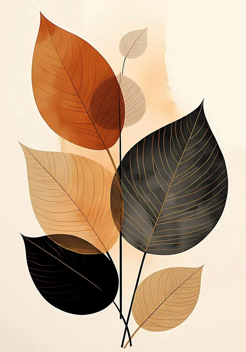 Botanico astratto poster con telaio in alluminio da Jose