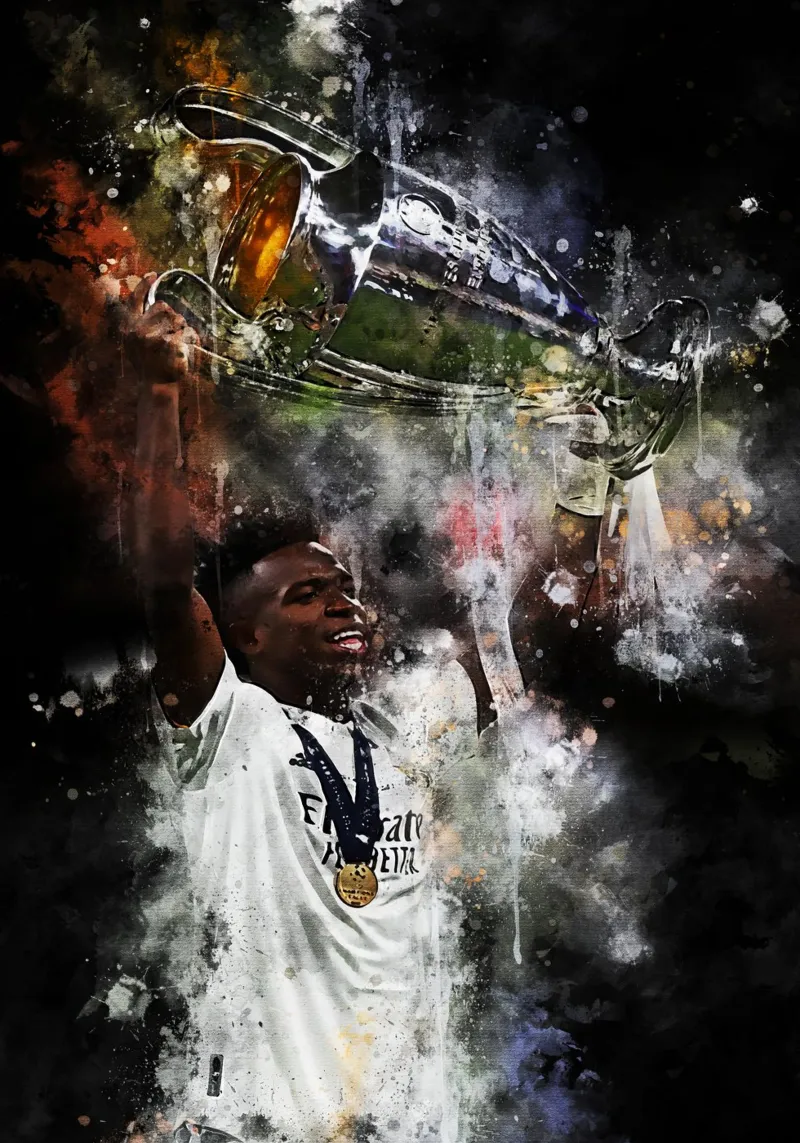 Vinícius Júnior Real Madrid poster con telaio in plastica da MasterInkArt