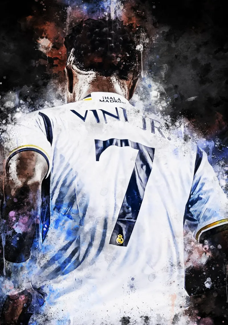 Vinícius Júnior Real Madrid poster con telaio in plastica da MasterInkArt