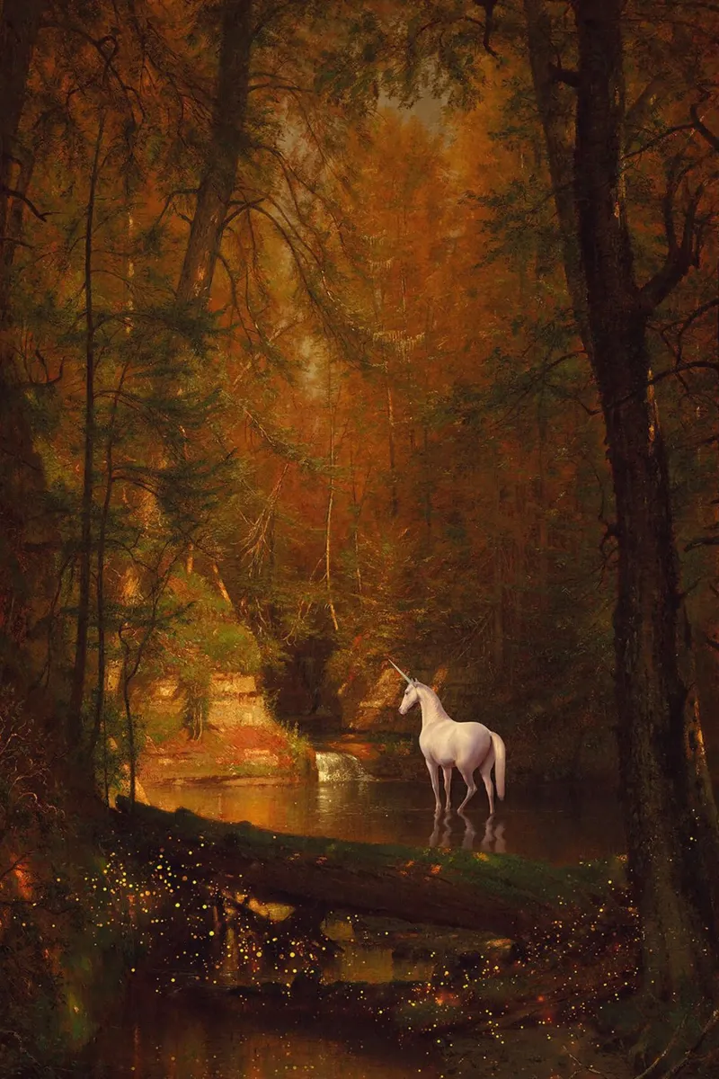 L'ultimo Unicorno poster con telaio in legno da Junior Harrington