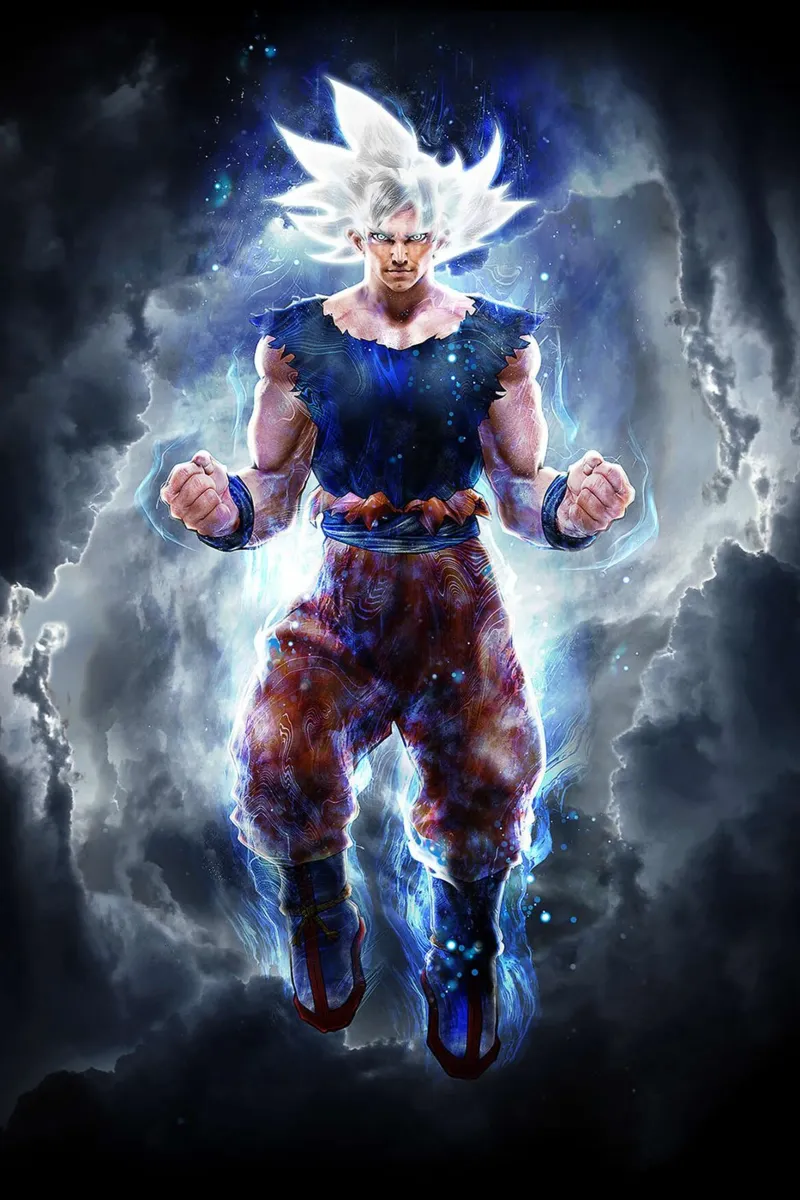 Maestro di Ultra Istinto Goku poster con telaio in legno da Junior Harrington
