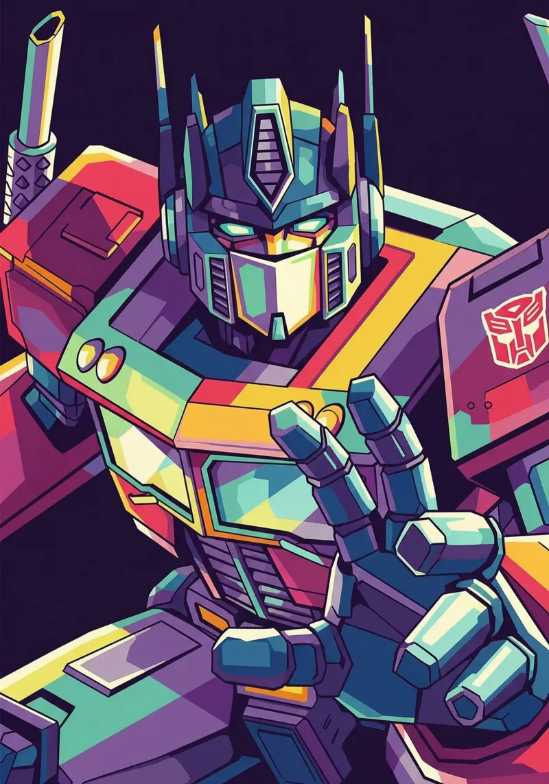 Optimus Prime WPAP art #1 poster con telaio in plastica da Hantamrata