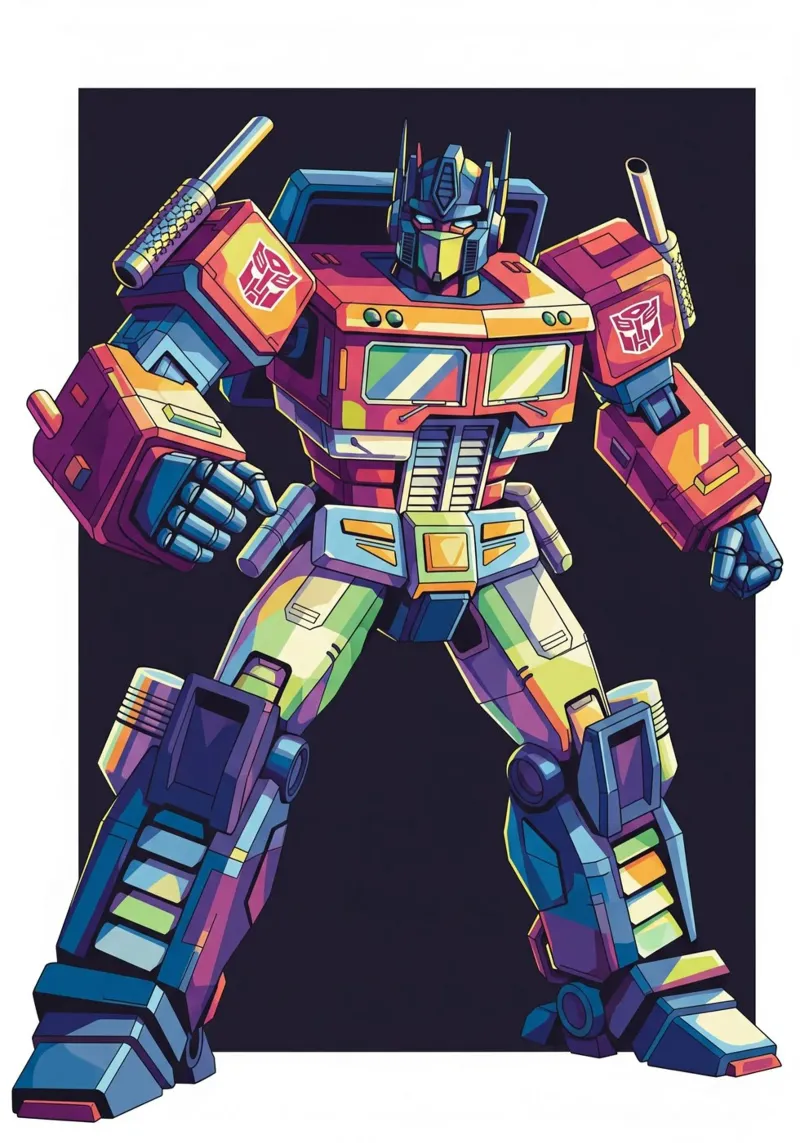Optimus Prime WPAP art #4 poster con telaio in legno da Hantamrata