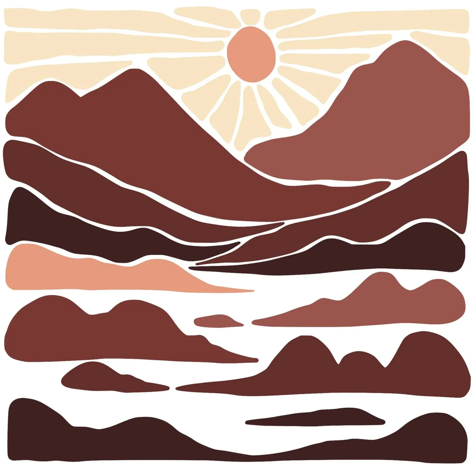 layer of mountain poster con telaio in plastica da pastel color shape