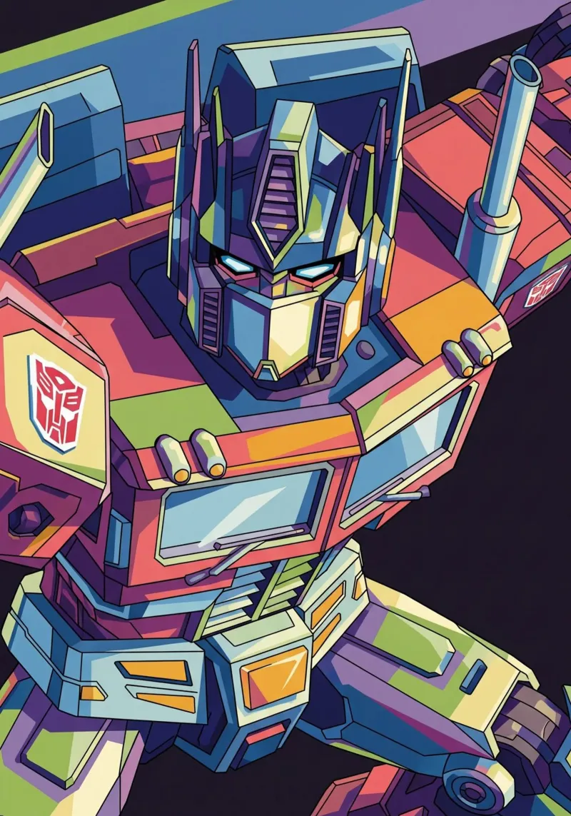 Optimus Prime WPAP art #6 poster con telaio in plastica da Hantamrata