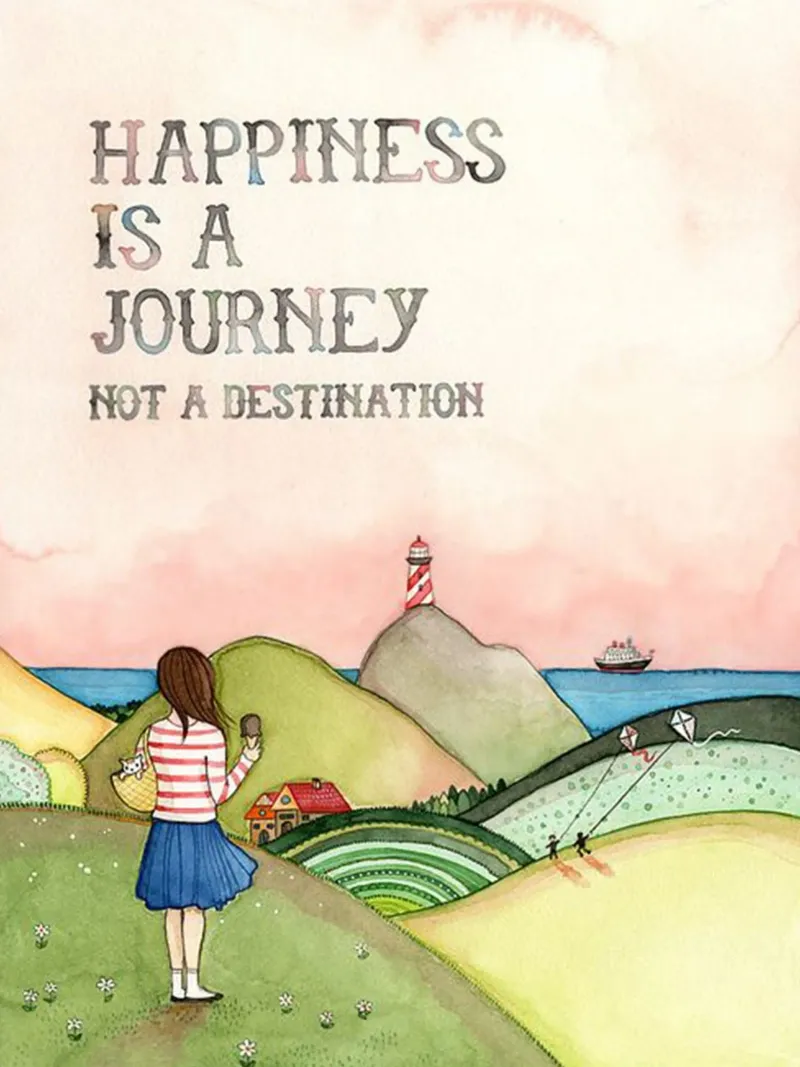 happines is a journey canvas with Floater frame by art quots shop