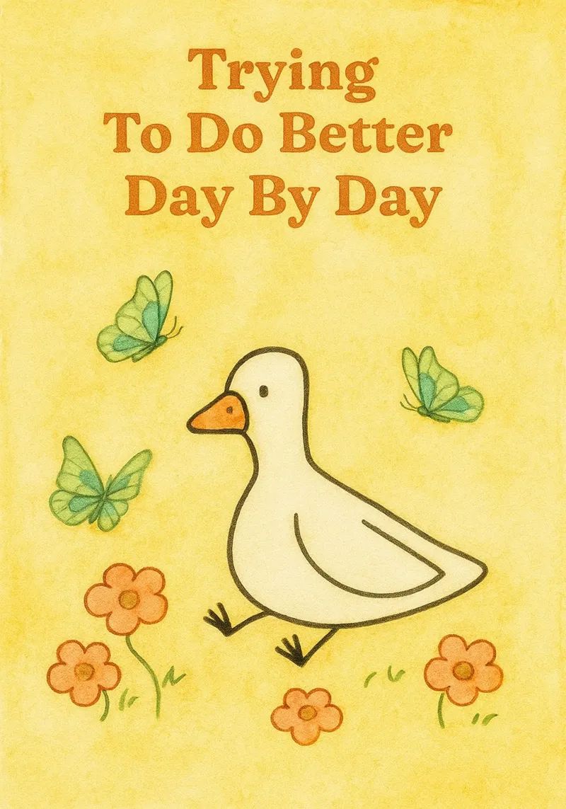 trying to do better day by day goose canvas with Floater frame by mompunks