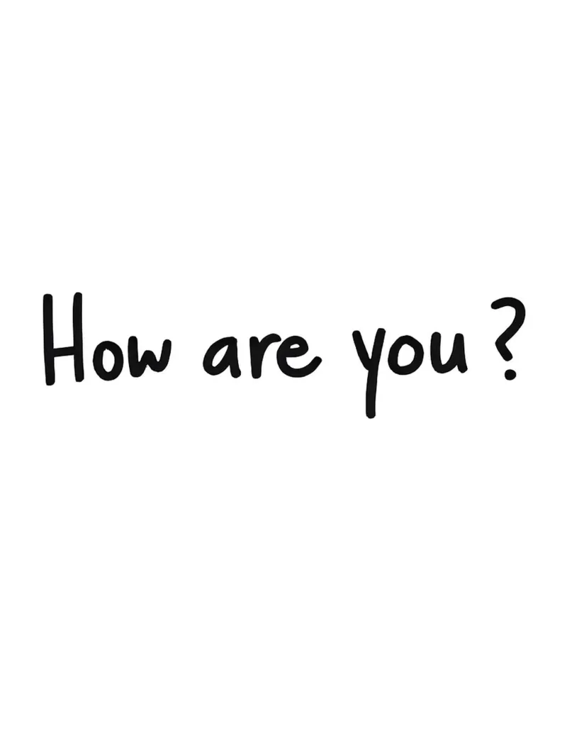 How are you_ Text Art canvas with Floater frame by Sabine Klein