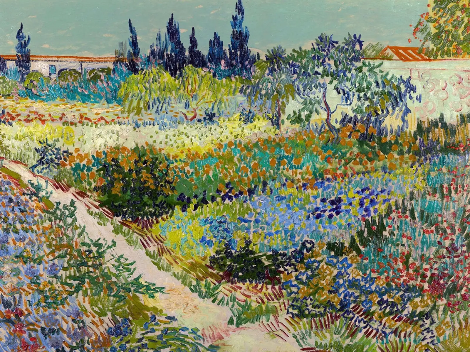 Giardino di Arles, 1888 poster con telaio in plastica da Christopher Soto