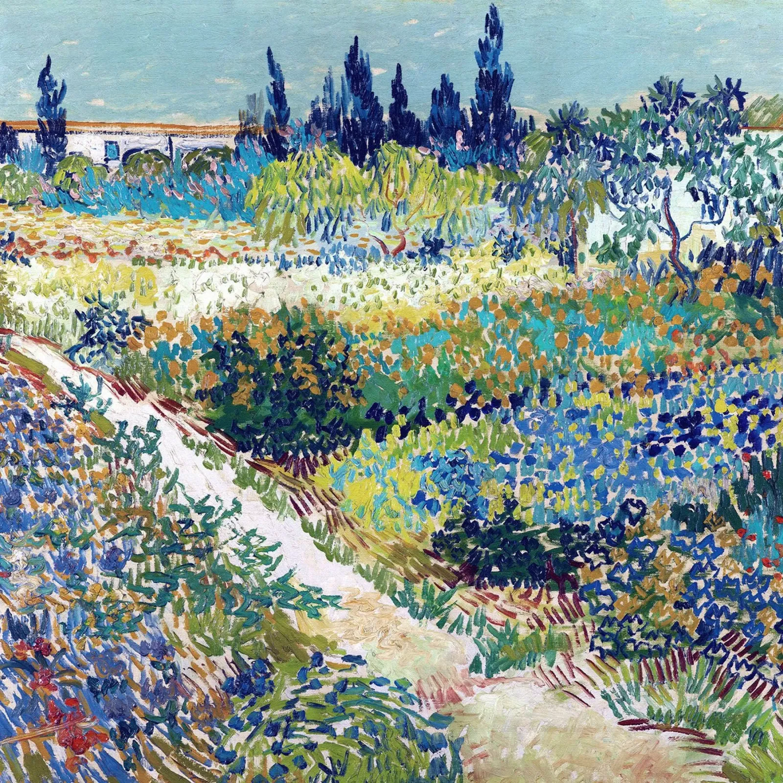 Il giardino di Arles (particolare) poster con telaio in plastica da Christopher Soto