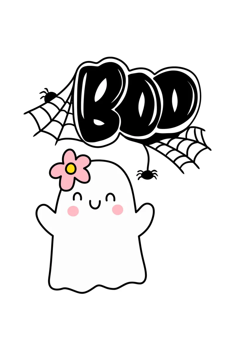 Fantasma BOO con fiore poster da ArtDesign by KBK