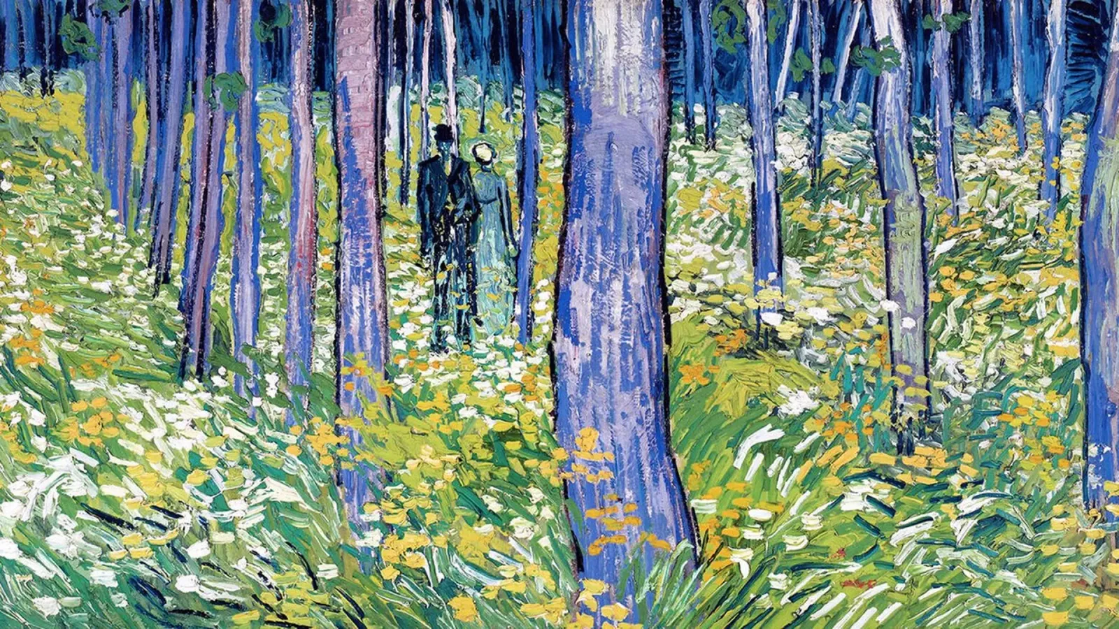 Sottobosco con due figure poster con telaio in alluminio da Christopher Soto