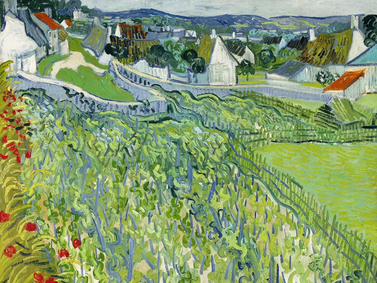 Vignobles d'Auvers poster avec cadre en plastique de Christopher Soto