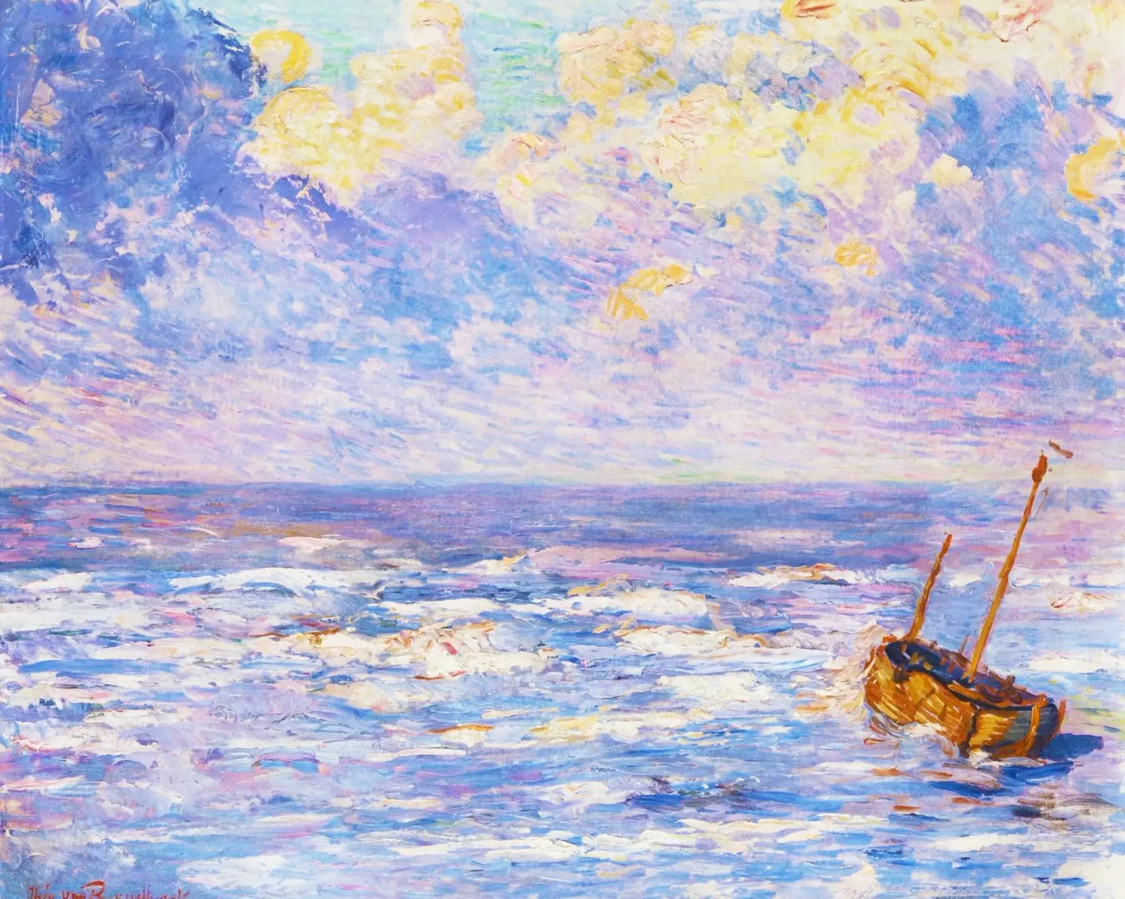 Pluie fine (1887) di Théo Van Rysselberghe poster con telaio in alluminio da Venus Art