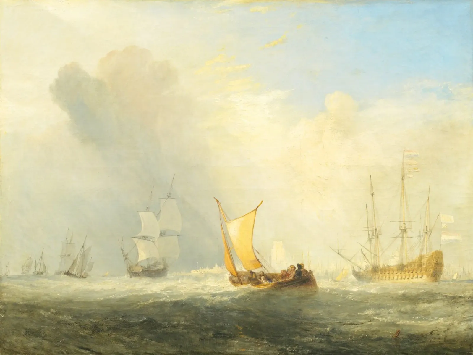 Traghetto di Rotterdam di Joseph Mallord William Turner (1833) poster con telaio in alluminio da Venus Art