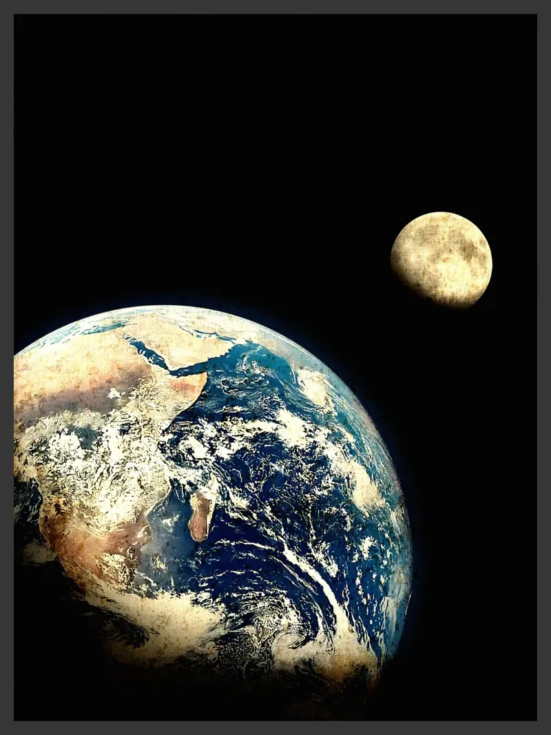 Terra vista luna poster con telaio in alluminio da David Müller