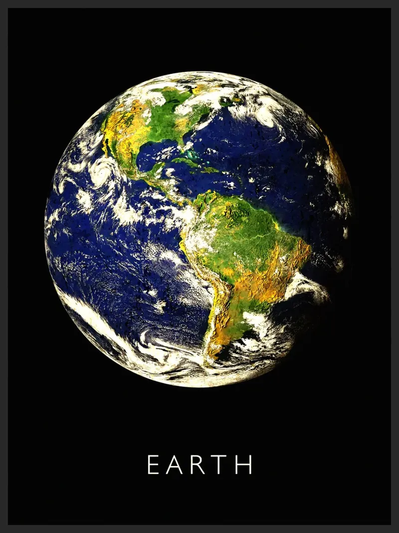 Terra poster con telaio in legno da David Müller