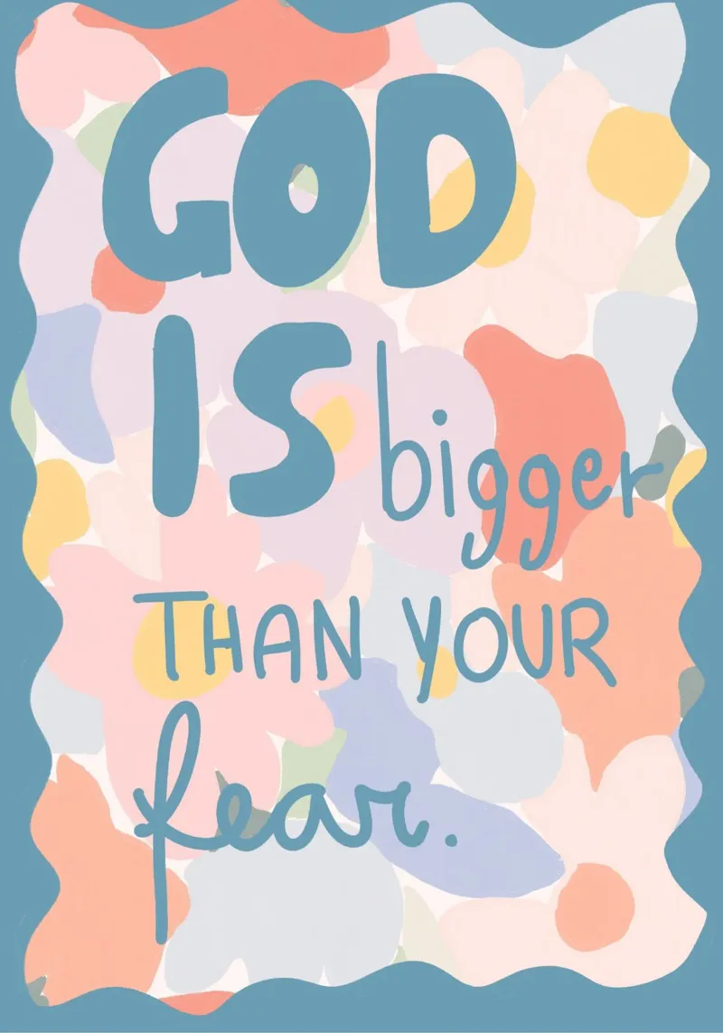 God is Bigger Than Your Fear - Abstract Poster canvas with Floater frame by vintagepod