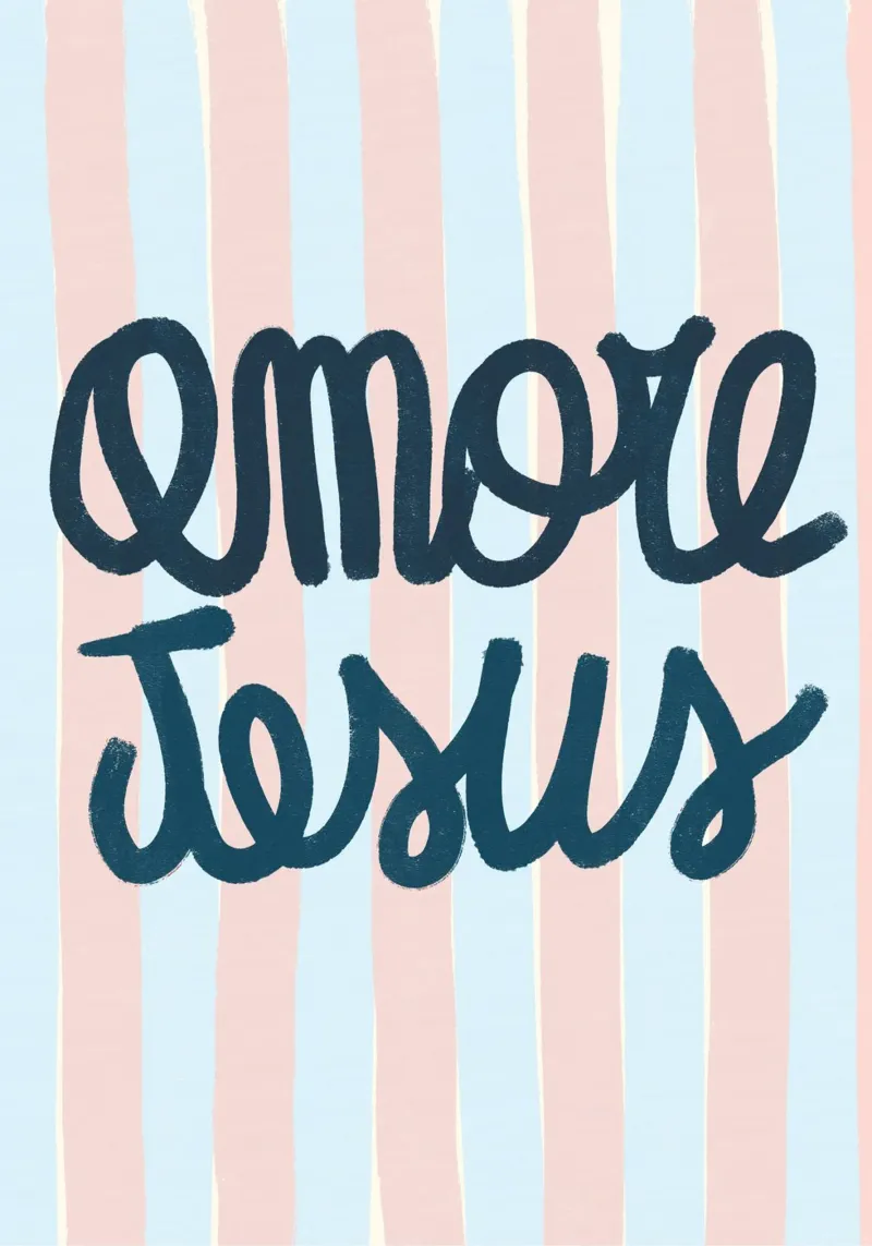 Amore Jesus - Poster tipografico cristiano retrò poster da vintagepod