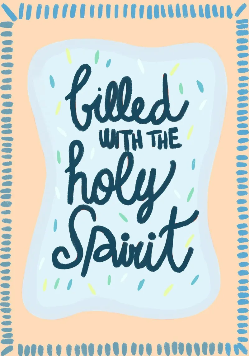 Rempli de l'Esprit Saint - Christian Art Print poster avec cadre en aluminium de vintagepod