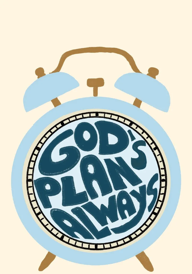God's Plan Always - Alarm Clock Christian Art Print poster with plastic frame by vintagepod