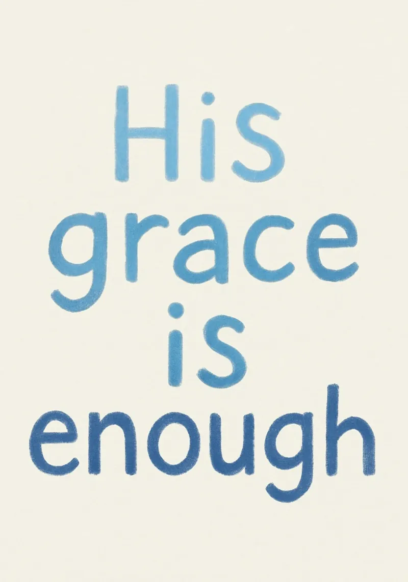 His Grace Is Enough - Minimalist Christian Art Print canvas with Floater frame by vintagepod