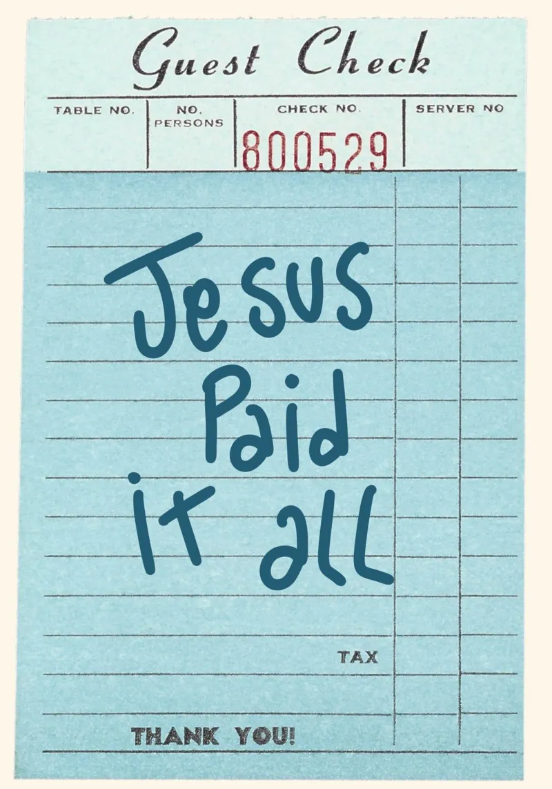 Jezus betaalde alles - Guest Check Christelijke Kunst canvas met Baklijst van vintagepod