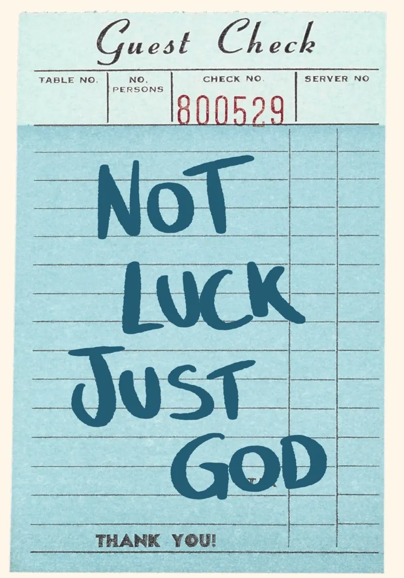 No es suerte, es Dios - Guest Check Art Print lienzo con Marco flotante de vintagepod