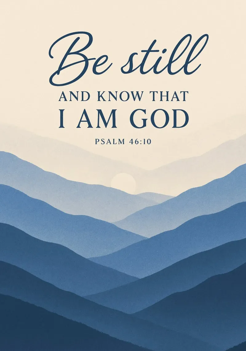 Be Still and Know - Psalm 46:10 Mountain Art canvas with Floater frame by vintagepod