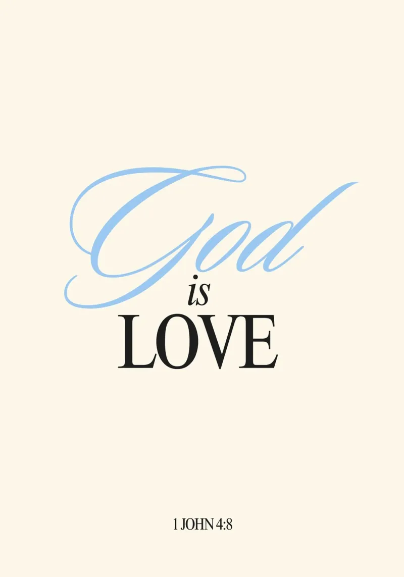 Dios es amor - 1 Juan 4:8 Minimalist Art Print lienzo con Marco flotante de vintagepod