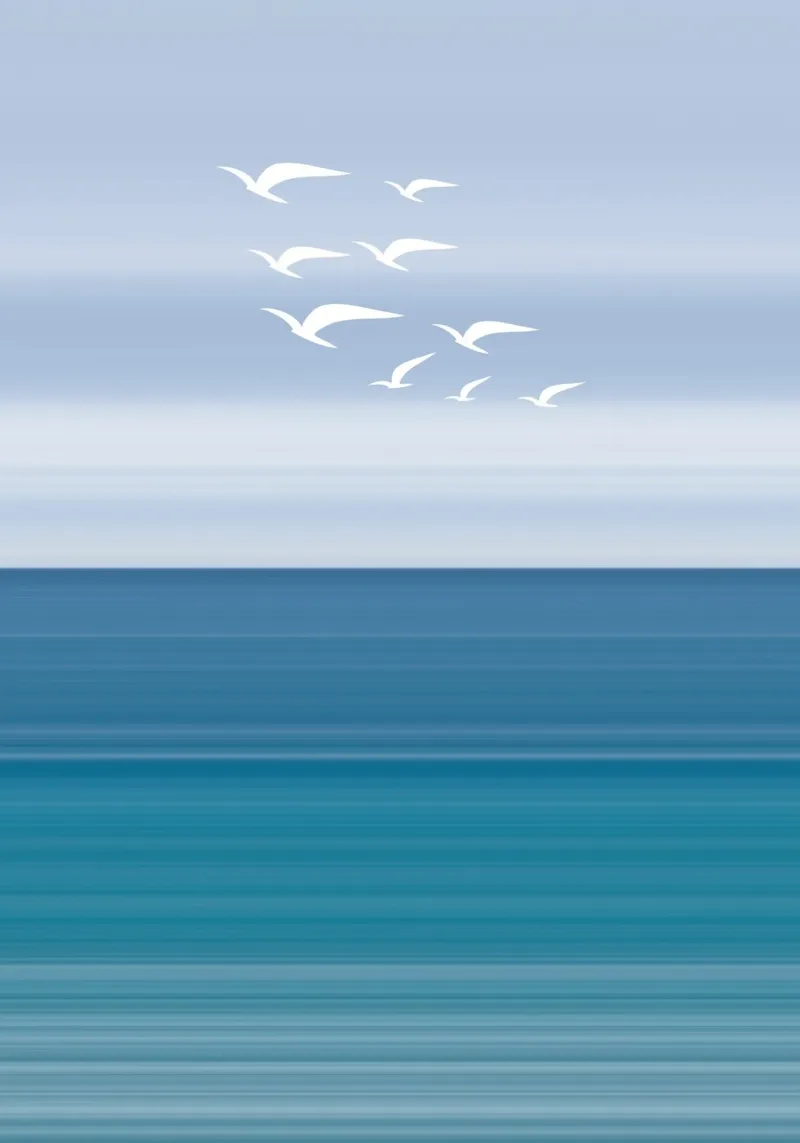 Ocean Serenity - Modern Minimalist Abstract Art canvas with Floater frame by vintagepod