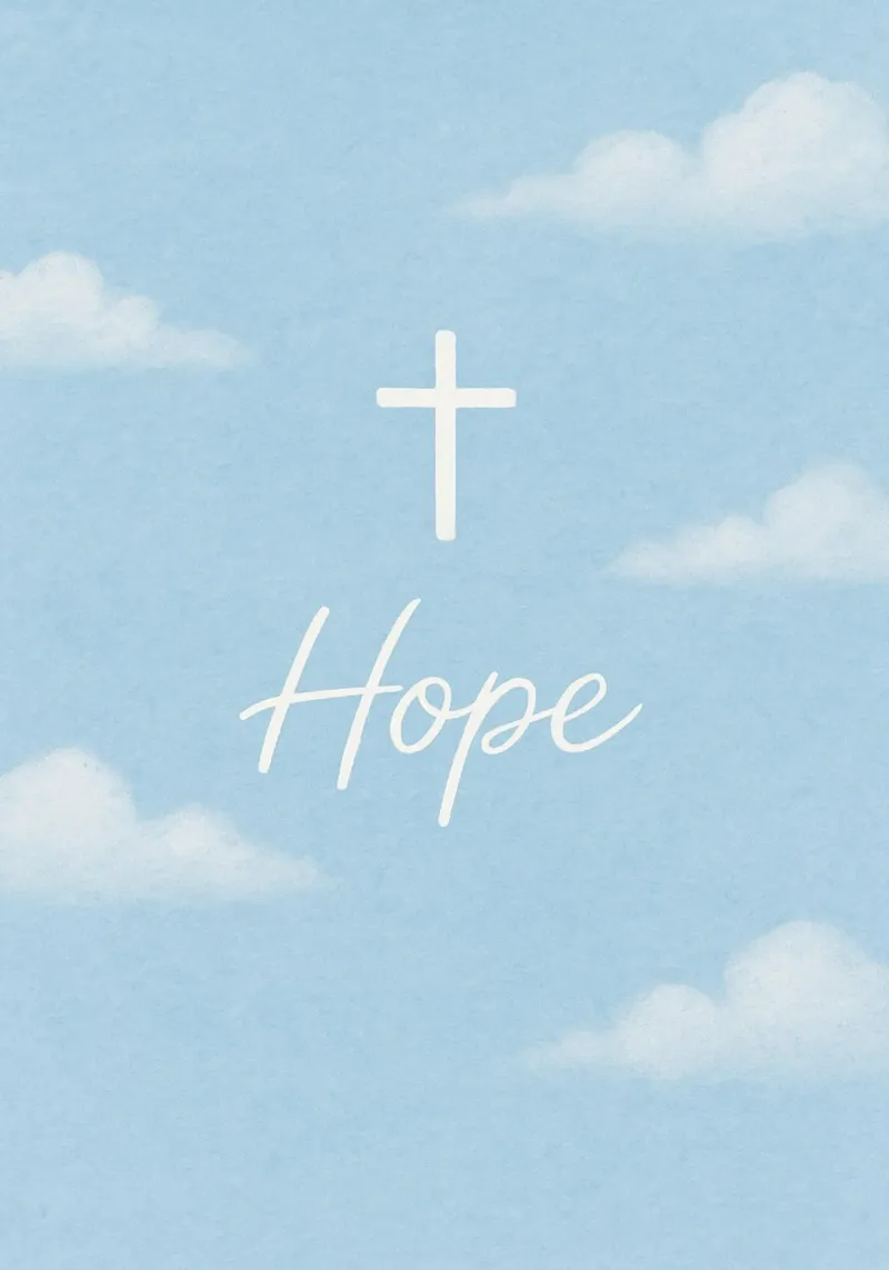 Christian Hope - Sky and Cross Minimalist Art canvas with Floater frame by vintagepod