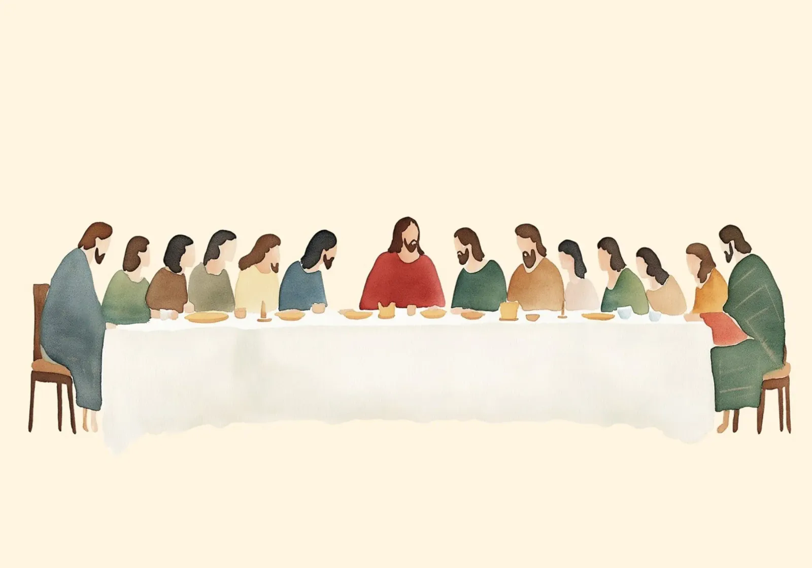 Modern Last Supper - Minimalist Christian Art Print poster with aluminum frame by vintagepod