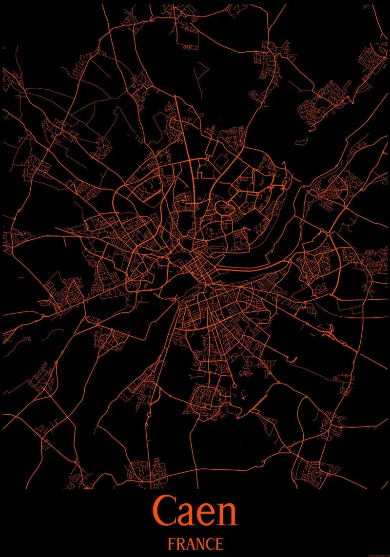 Caen poster con telaio in legno da MiMap