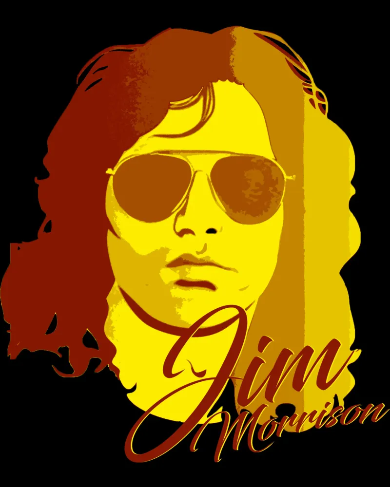 Jim Morrison zanger gezicht canvas met Baklijst van mannys_artt