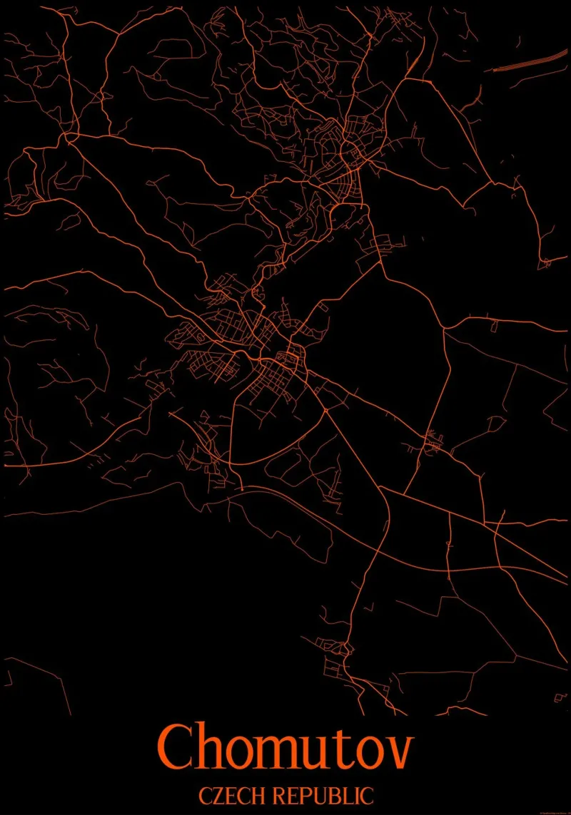 Chomutov poster con telaio in alluminio da MiMap