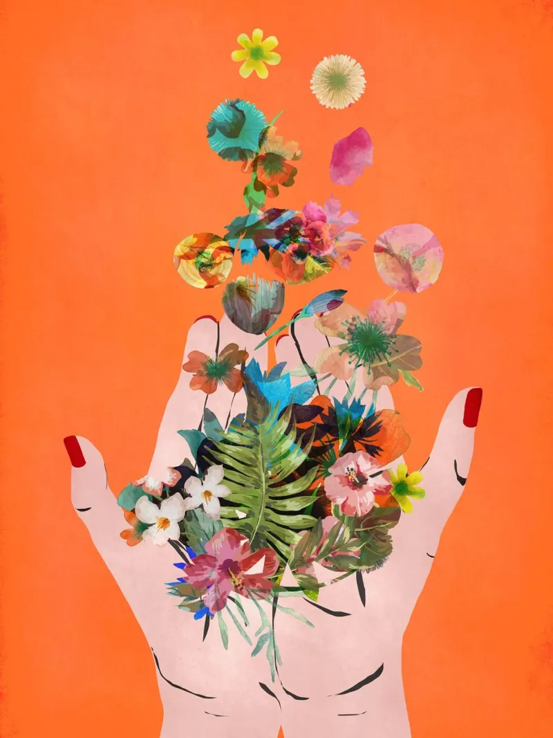 Fridas Hands (Orange) pellicola backlit da treechild