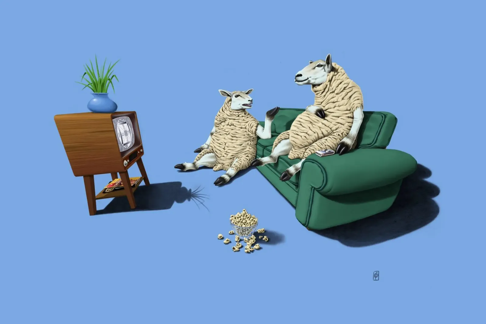 Sheep (Coloured) pellicola backlit da Rob Art | Illustration